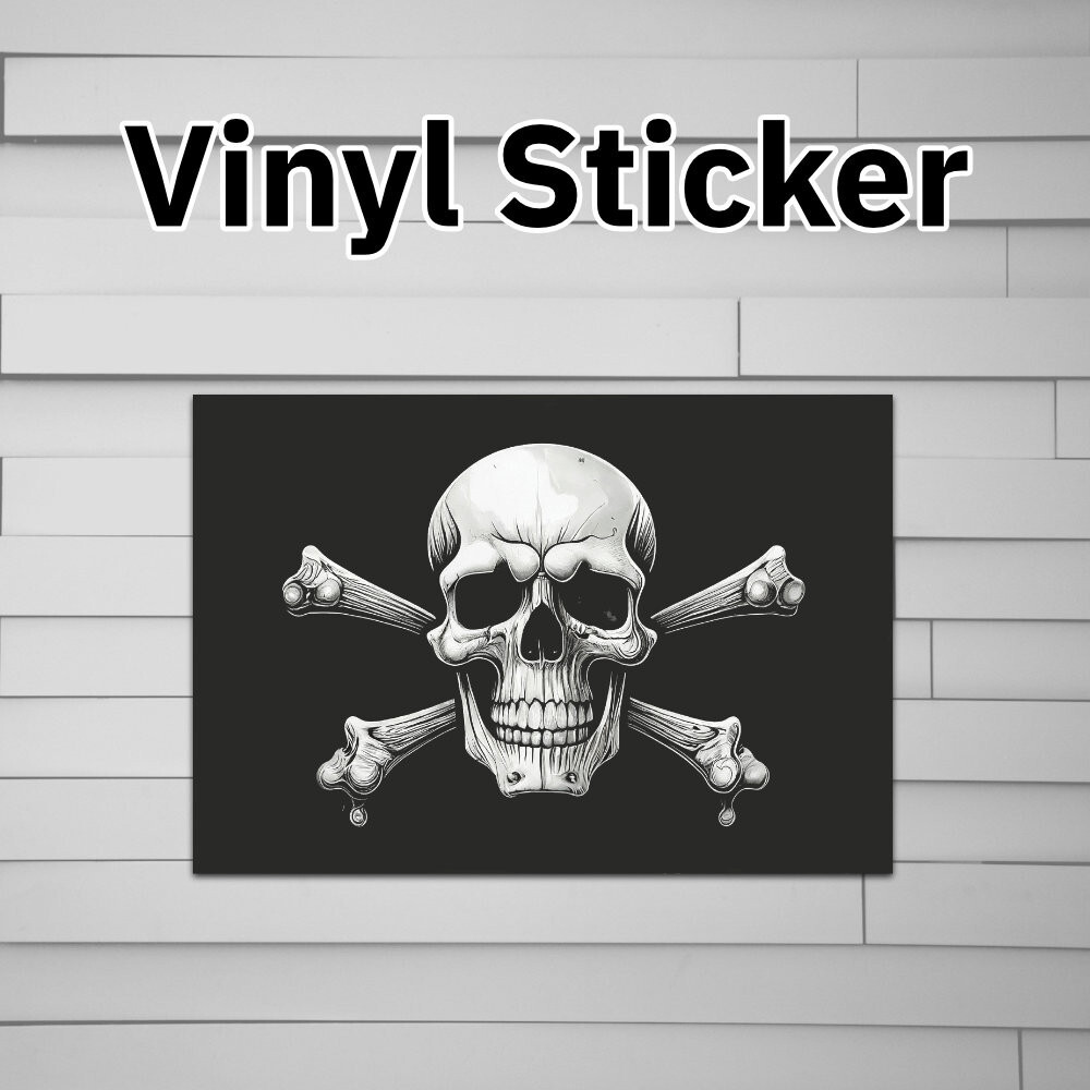 Pirate Skull Crossbones Flag Sticker Vinyl Decal