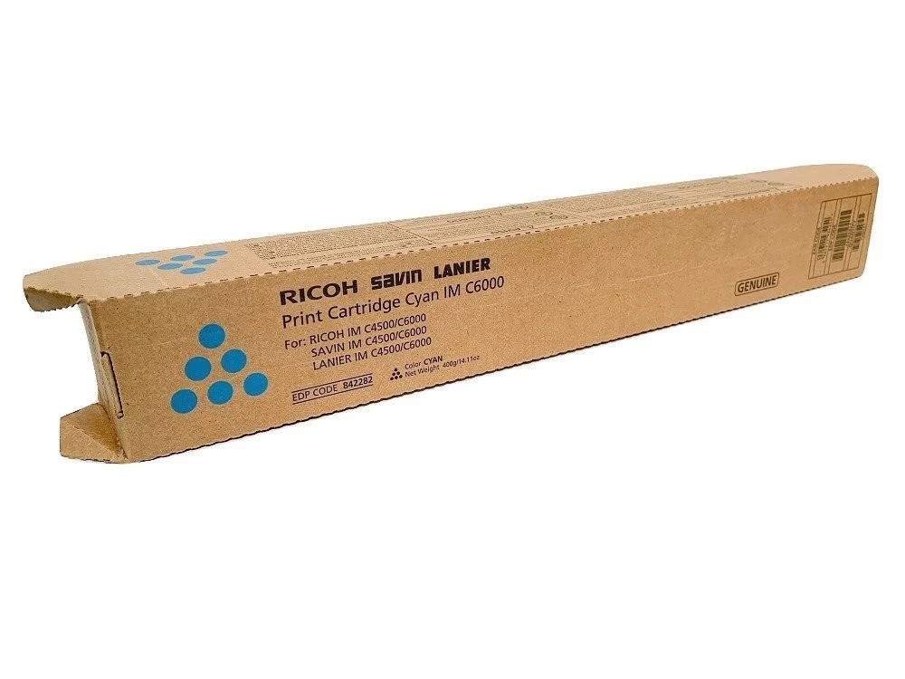 NEW OEM Ricoh Savin Lanier 842282 Cyan Printer Cartridge IM C6000 C4500 Toner