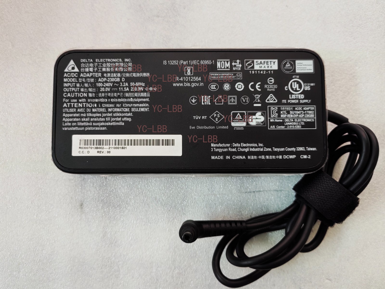 Genuine Delta 230W 20V 11.5A ADP-230GB D for MSI Creator 17 B11UE-471 AC Adapter