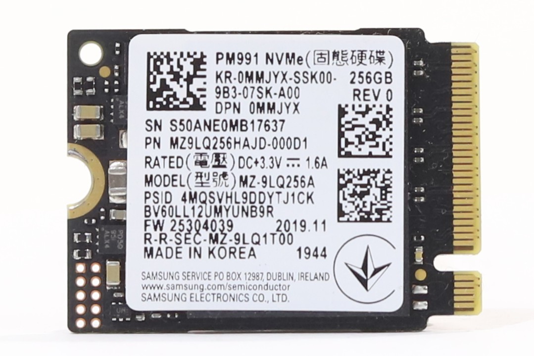 Samsung MZ-9LQ256A PM991 256GB M.2 2230 PCIe x4 NVMe SSD Dell P/N: 0MMJYX Tested