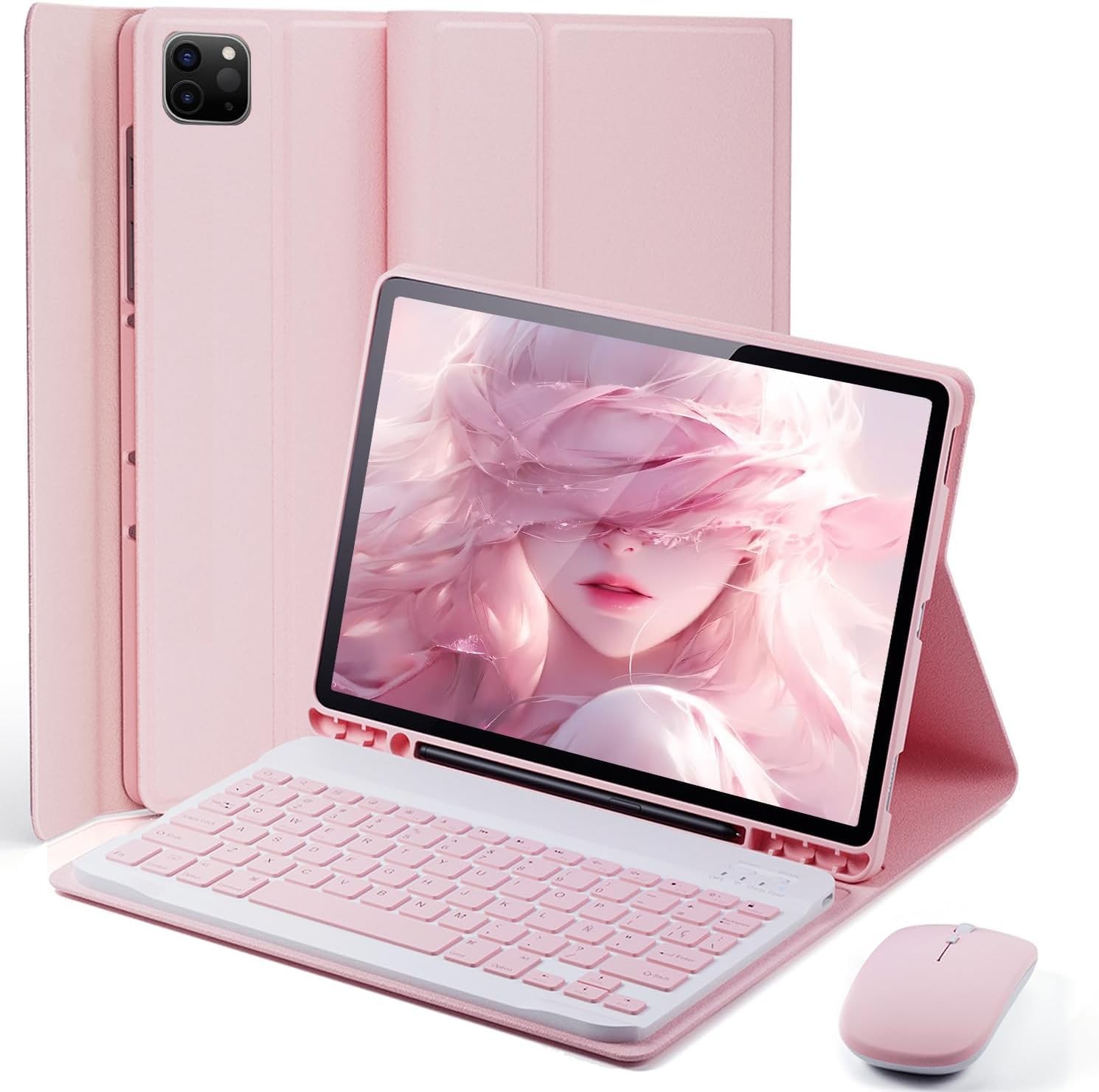 TUNKARMOR for iPad Air 13 inch (M4-2026, 13 & Pro 12.9, Pink