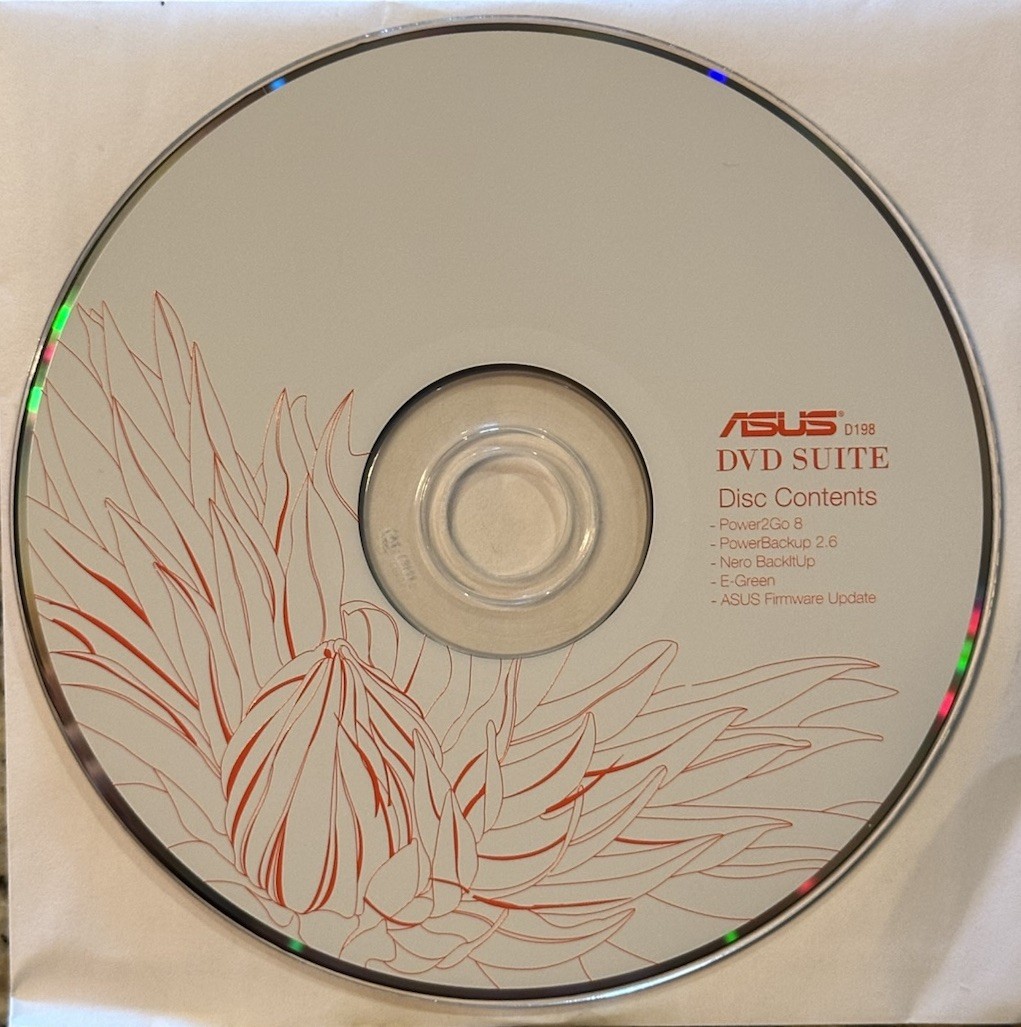 Vintage Asus DVD Suite Power2Go 8 E-Green And Firmware Update Disc Only 