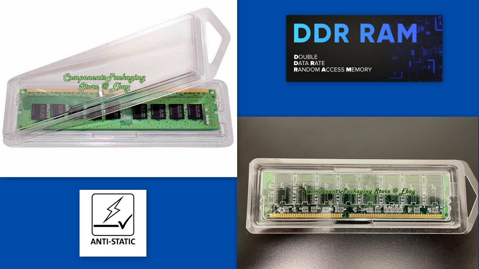Long DIMM Case Clam Shell for DDR DDR2 DDR3 RAM Modules- Lot of 6 18 35 100 200