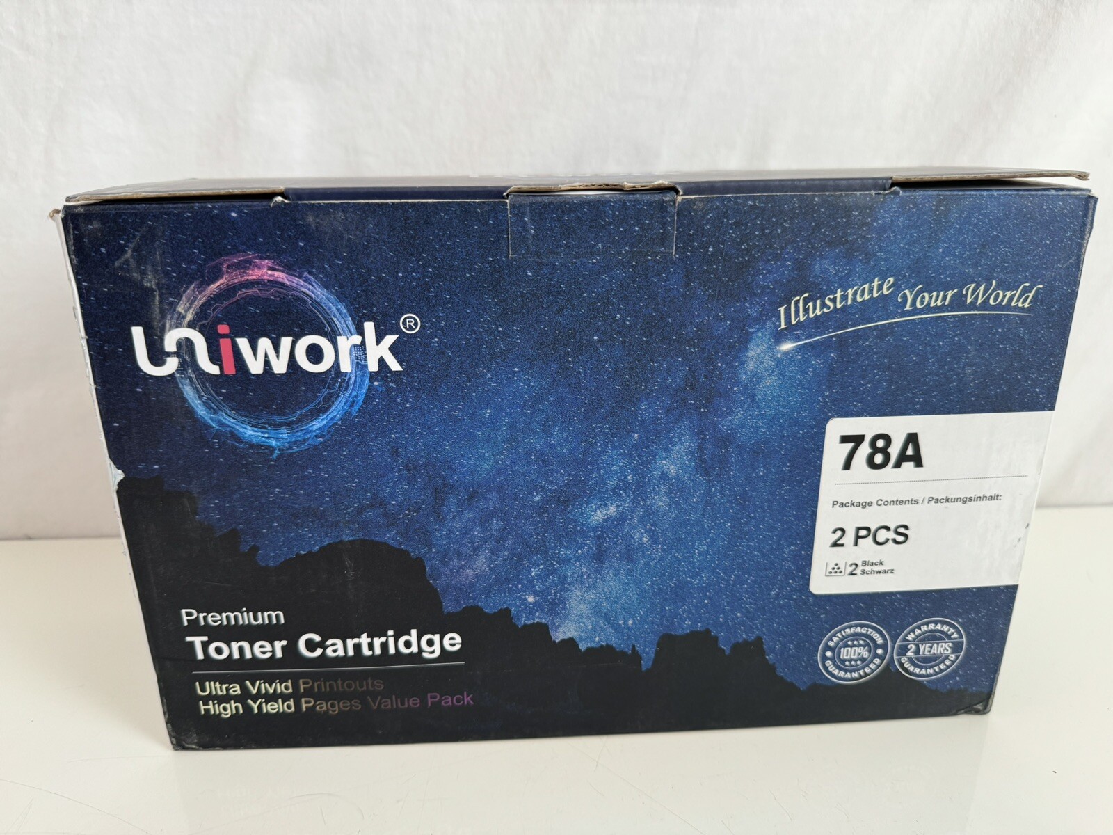 Uniwork 78A Black Toner Cartridge 2-Pack One New