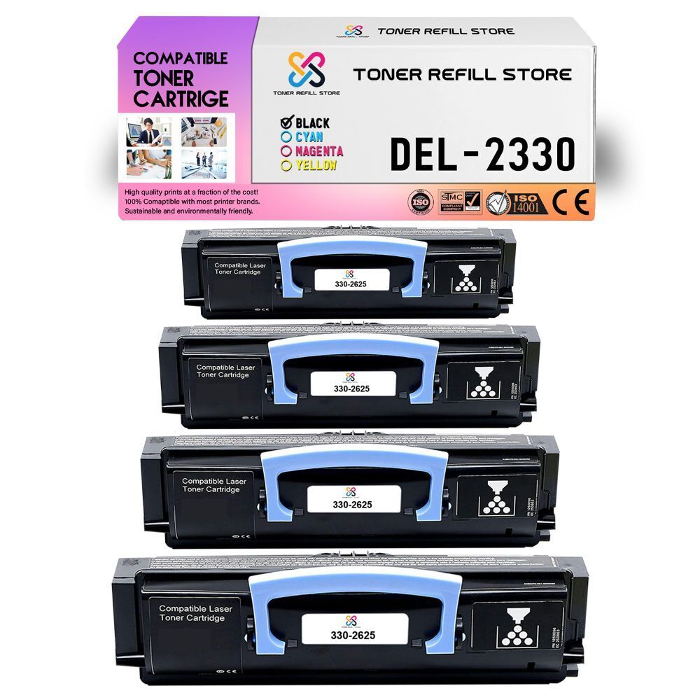 4Pk TRS 330-2625 Black Compatible for Dell 2330d 2330dn Toner Cartridge