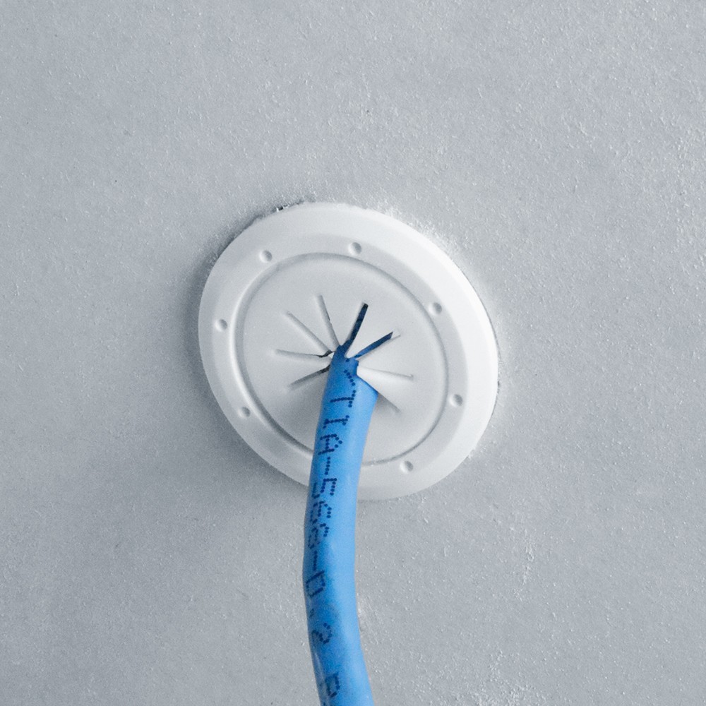 1.5" Cable Pass Through Port Spring Lock - 2 Pk - White - Construct Pro Speedy’Z