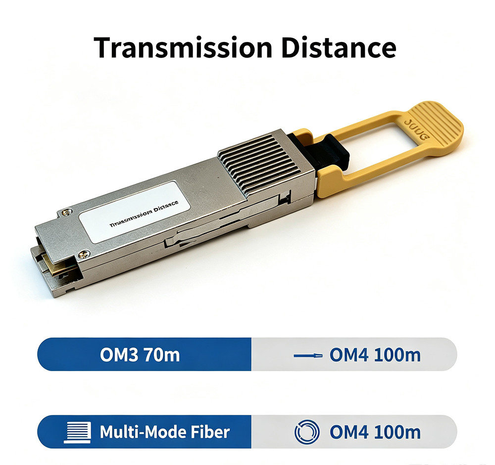 200GBASE‑SR4 QSFP56 Transceiver Module 850nm MMF MPO‑12 100m OM4 DDM Hot Swap