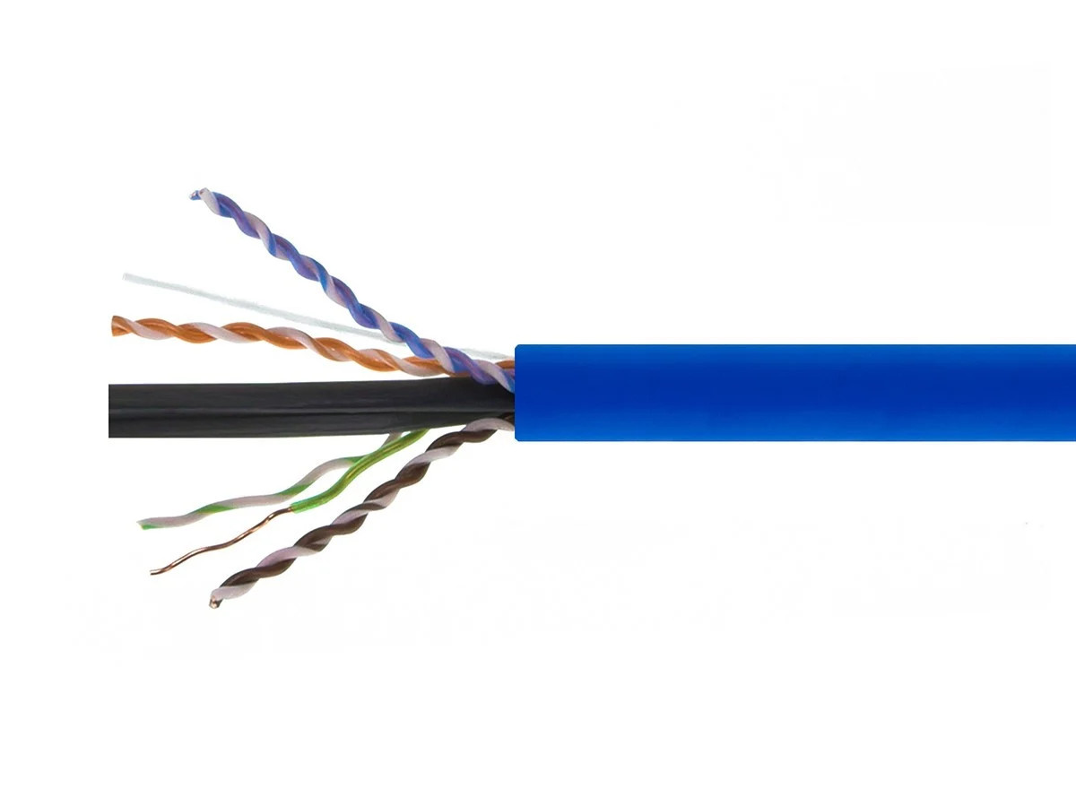 Monoprice Cat6A Plenum Bulk Cable 500 Feet Blue For Networking LAN Modem Router