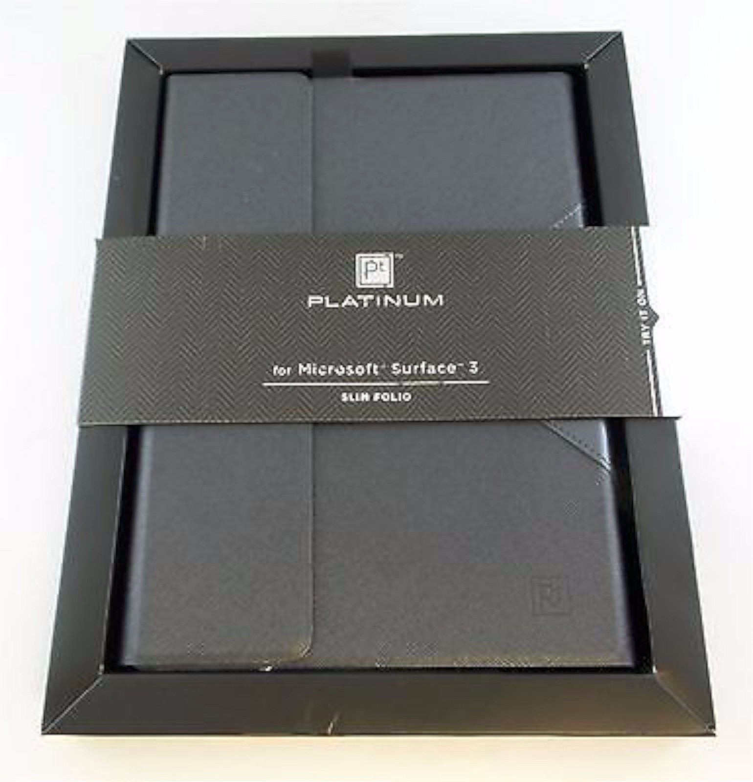 NEW Pt Platinum 10.8" Microsoft Surface 3 III Black-GRAY Slim Folio Case Stand