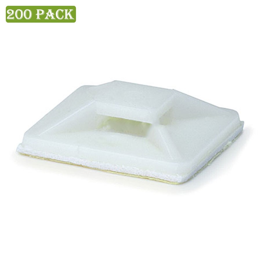 200pcs/pack Plastic Cable Zip Tie Mounts 25x25mm Adhesive Back Mounting Base