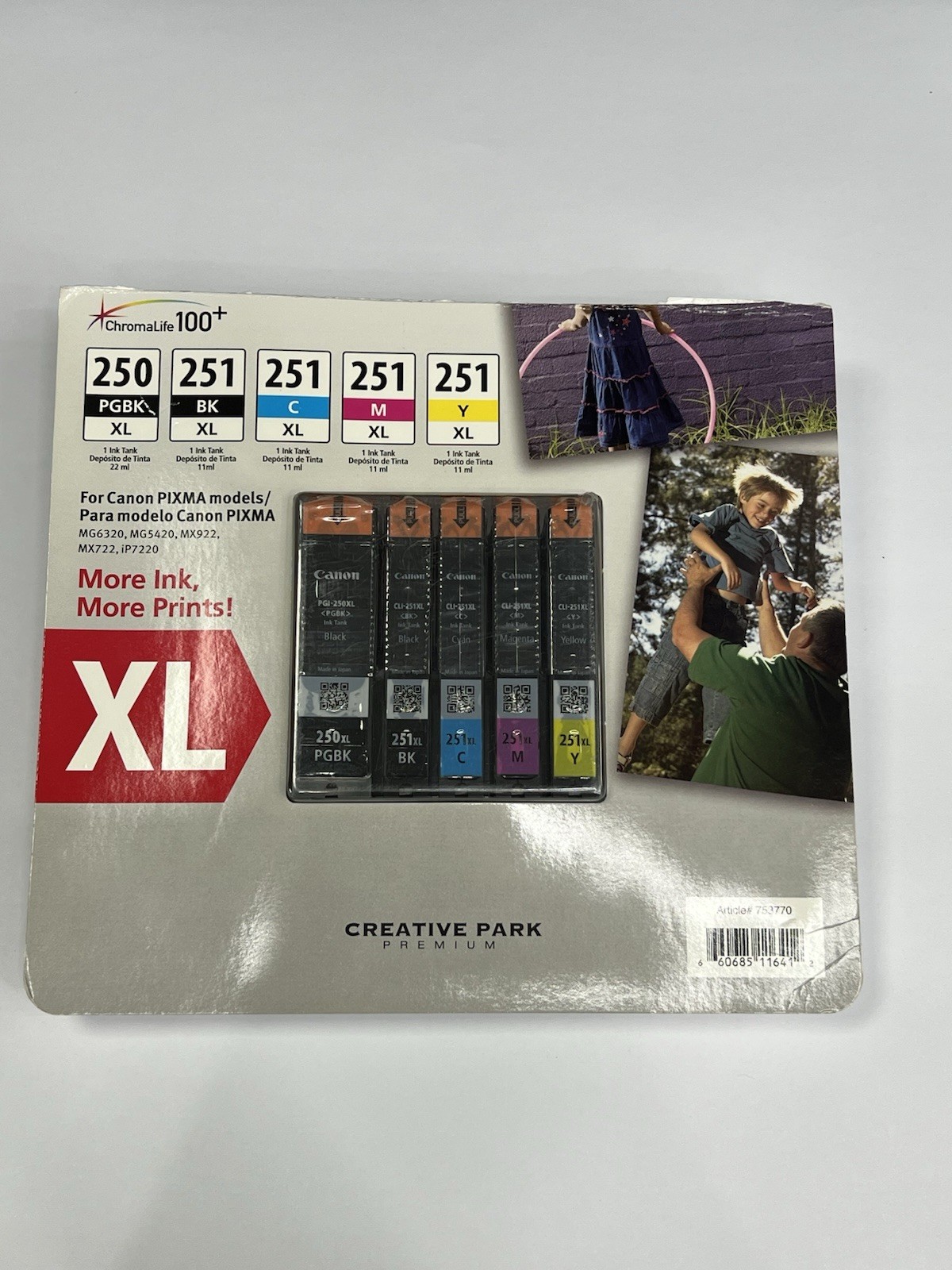Genuine Canon PGI-250XL CLI-251XL C/M/Y/BK Ink Cartridges Value 5 Pack OEM Set