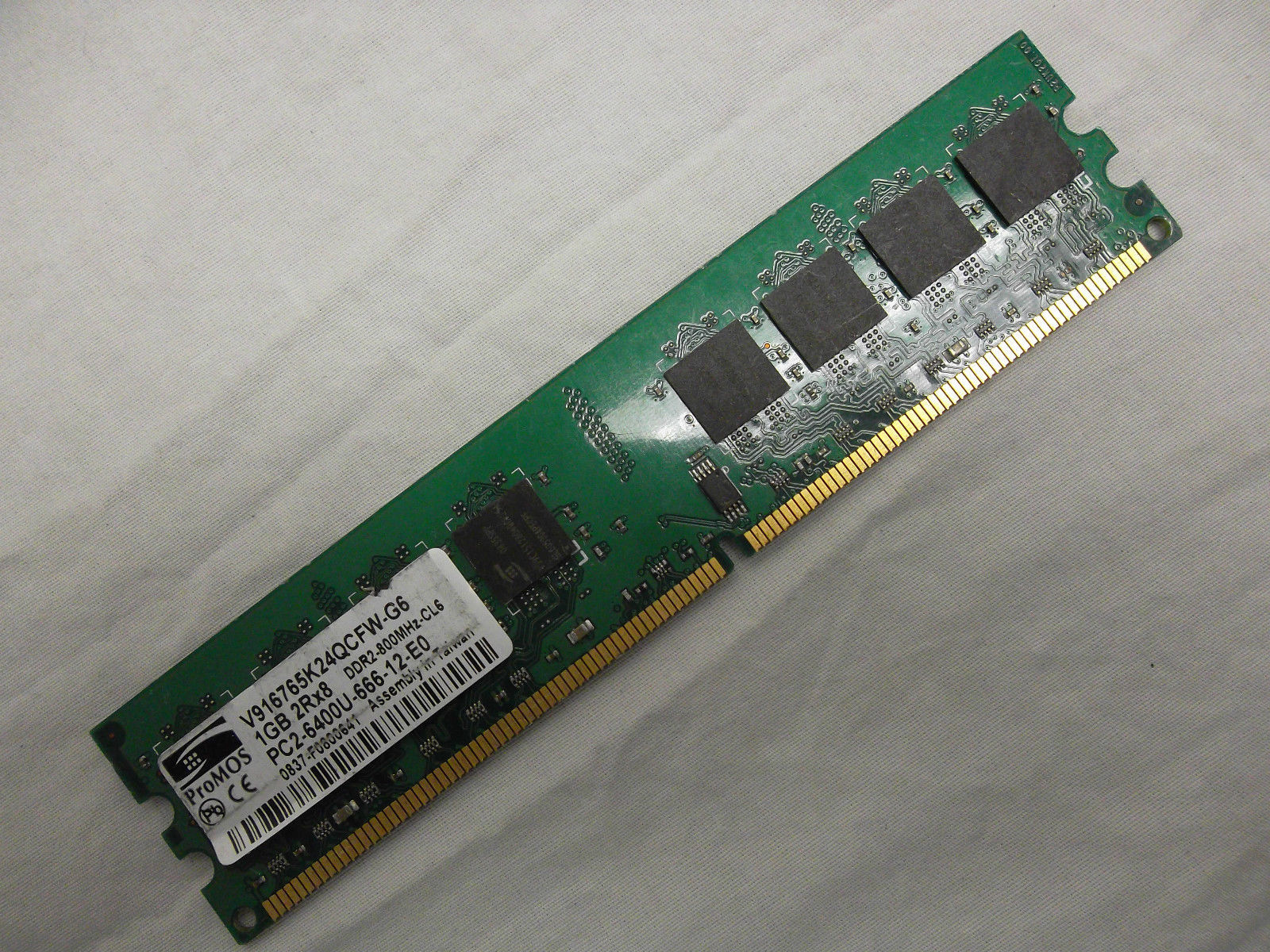 ProMOS Desktop Memory 1GB 2Rx8 PC2-6400U DDR2 800MHz 240-Pin V916765K24QCFW-G6