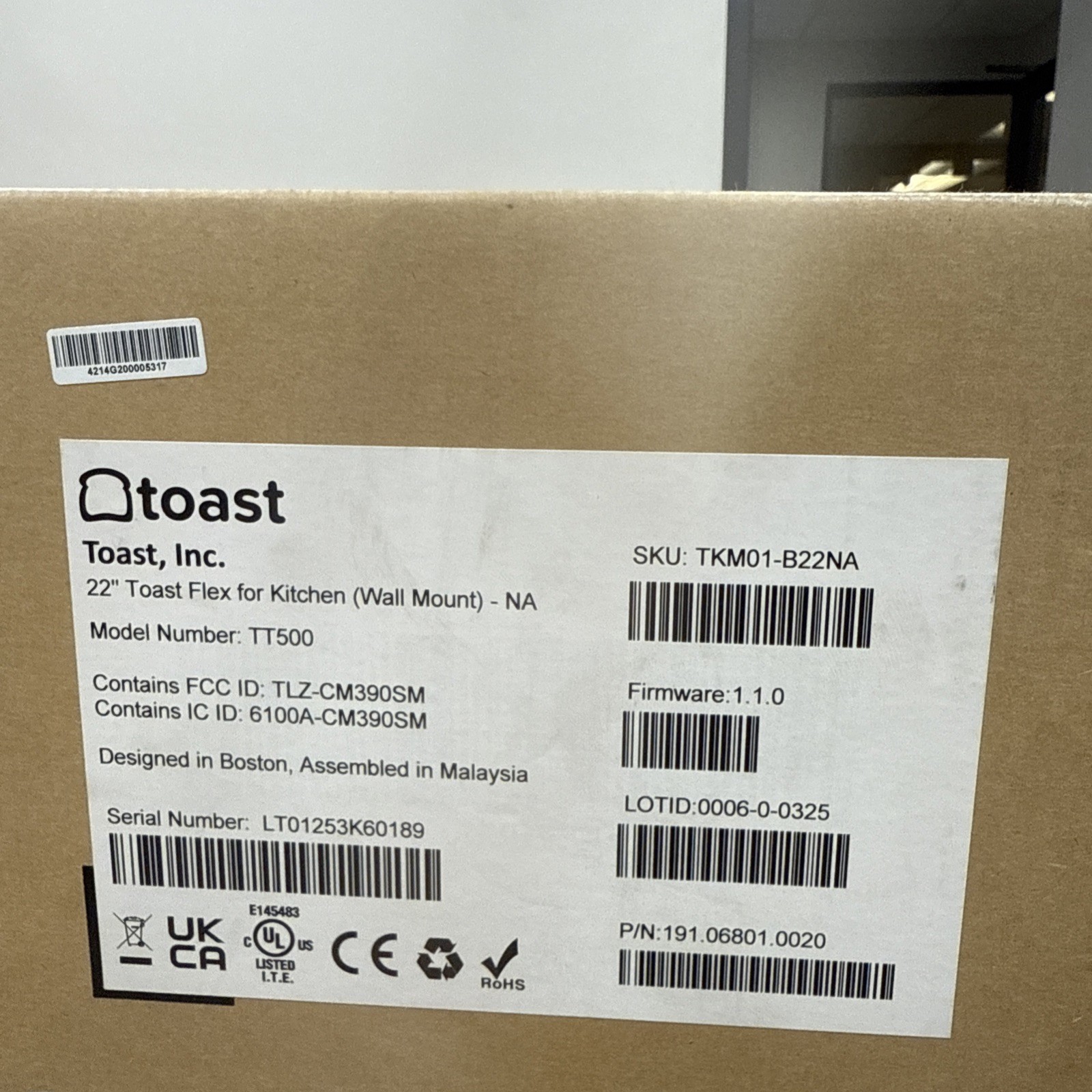 Toast Flex TF500 22in IPS 1080p Touchscreen POS Monitor, HDMI, Black
