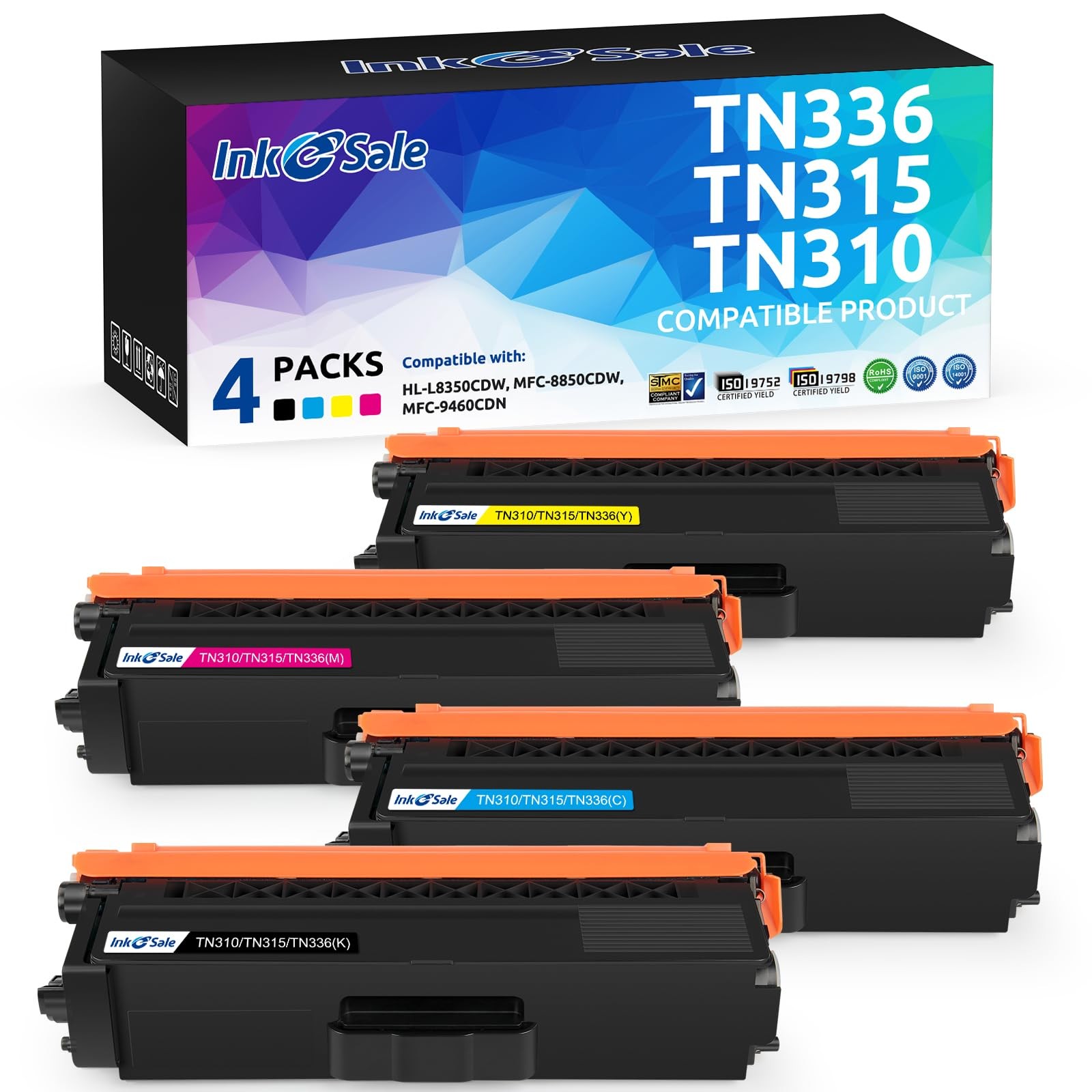 INK E-SALE Compatible Toner Cartridge for Brother TN336 TN315 TN310 TN331 KCMY