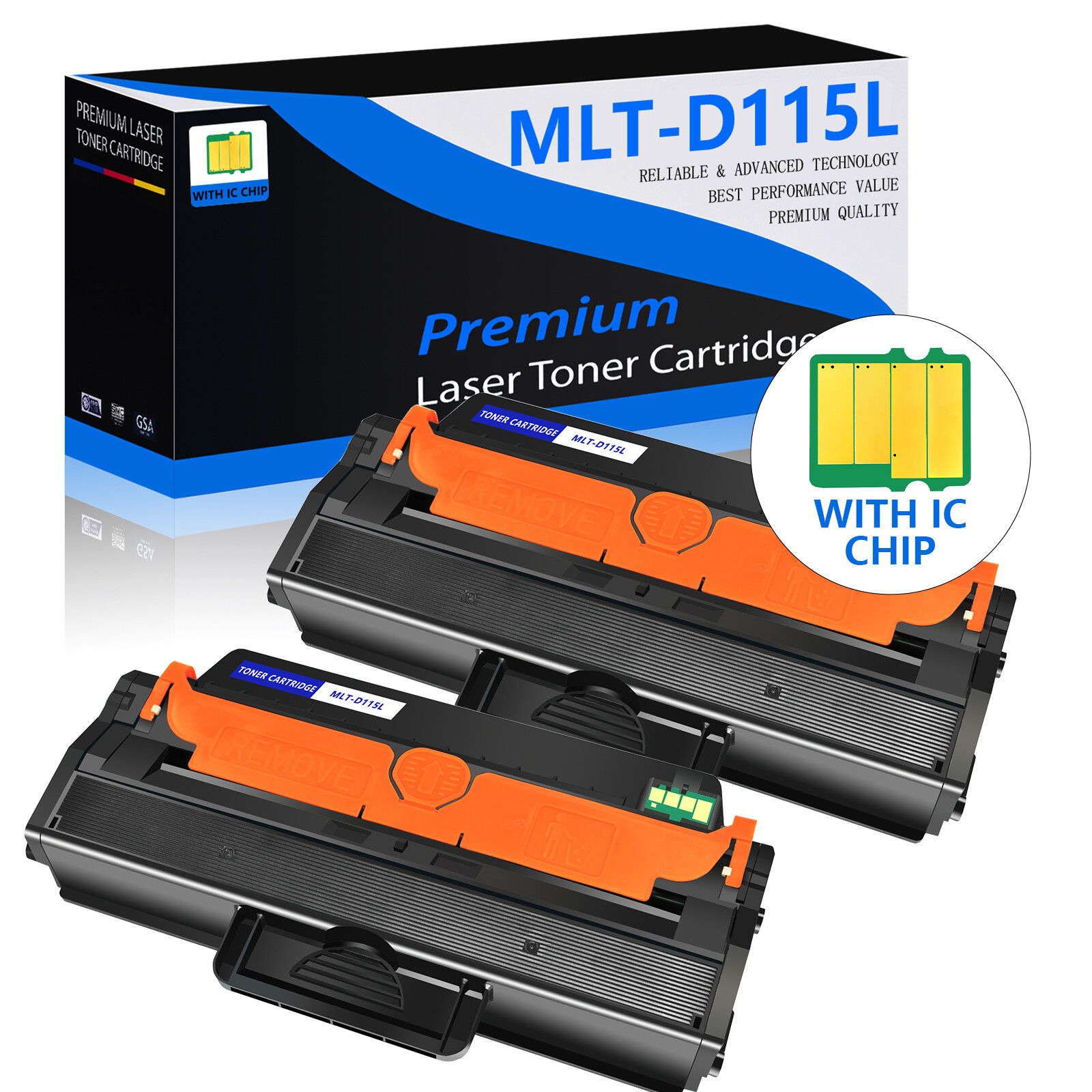 2PK Toner Cartridge Black Fit for Samsung MLT-D115L Xpress SL-M2830DW SL-M2880FW