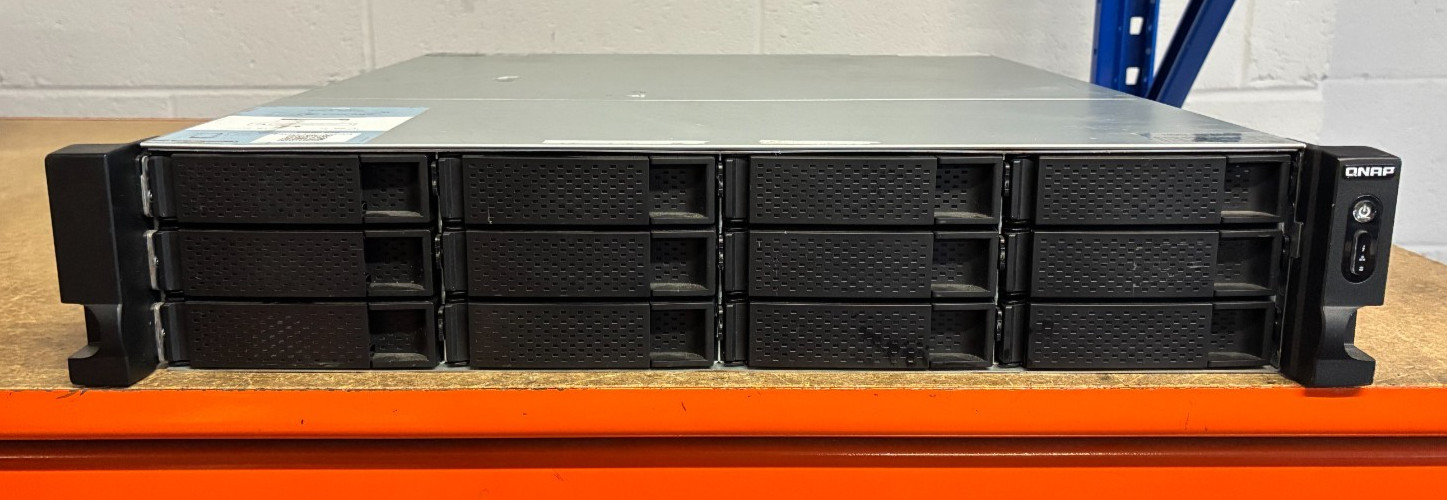 TS-1263U-RP QNAP 12 Bay NAS With LAN-10G1SR-U 10GbE Network Card Fully Tested
