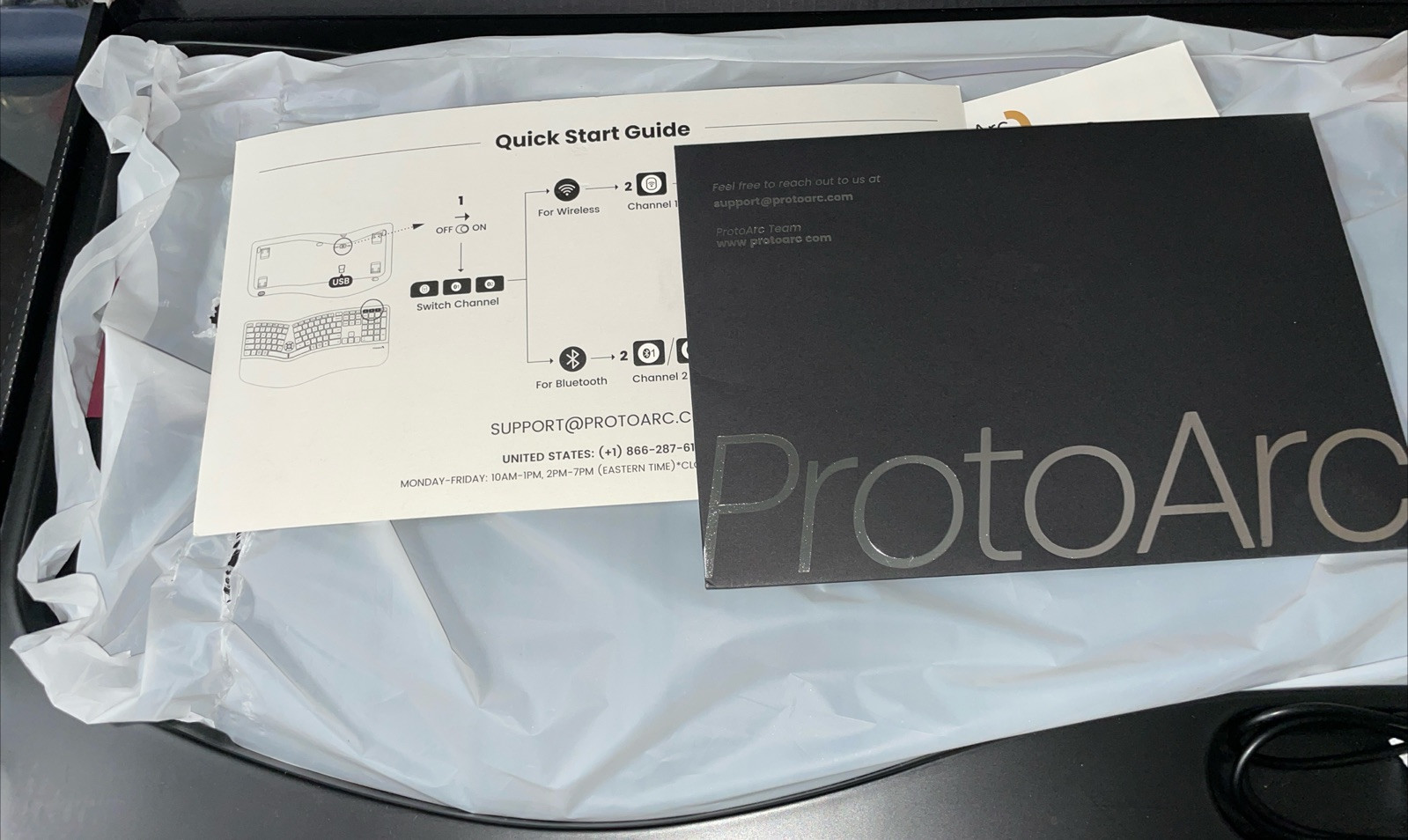 ProtoArc EK01 Plus Backlit Wireless Ergonomic Workspace Keyboard Full Size
