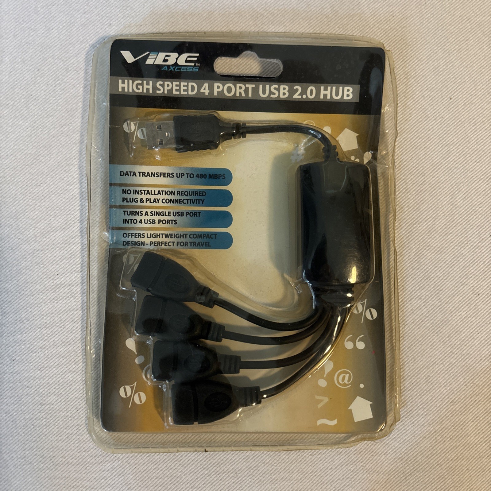 VIBE Axcess 4-port USB 2.0 Genius Hub Expansion Splitter in original sealed pack