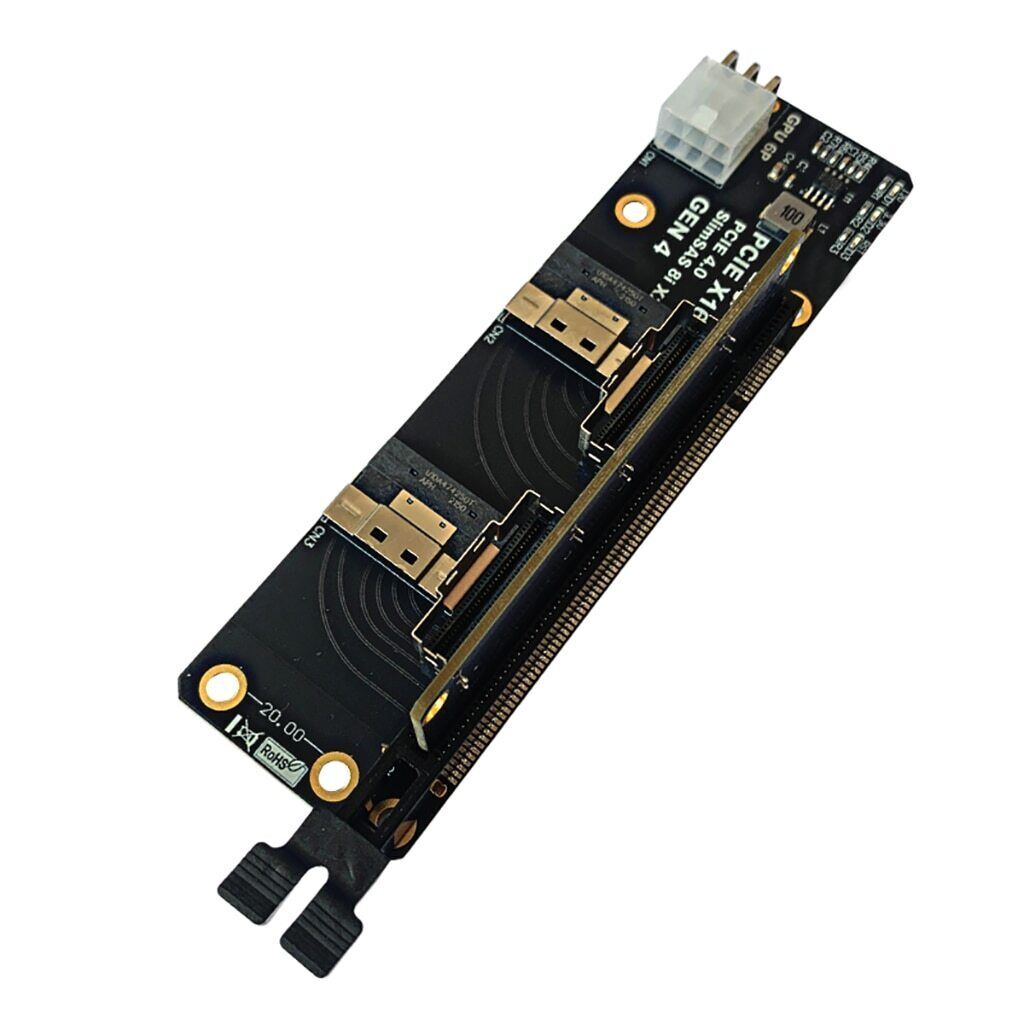 GEN4 for Network New SlimSAS 8ix2 to PCIe4.0 x16 Slot Adapter SFF8654 Riser Card
