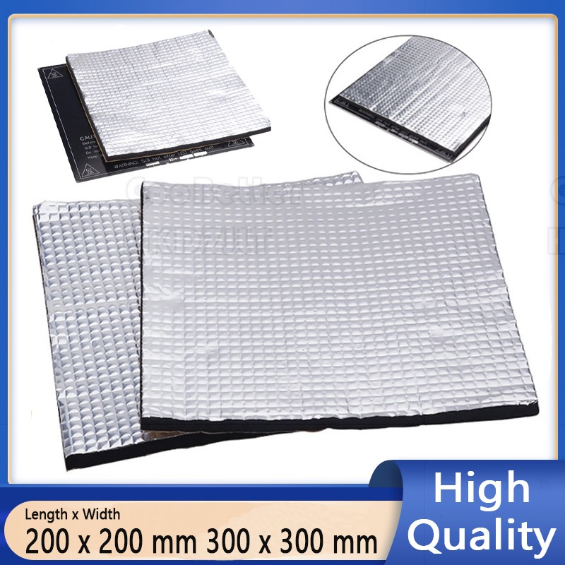 3D Printer Heated Bed Self Adhesive Heat Insulation Cotton Waterproof 200 300 mm