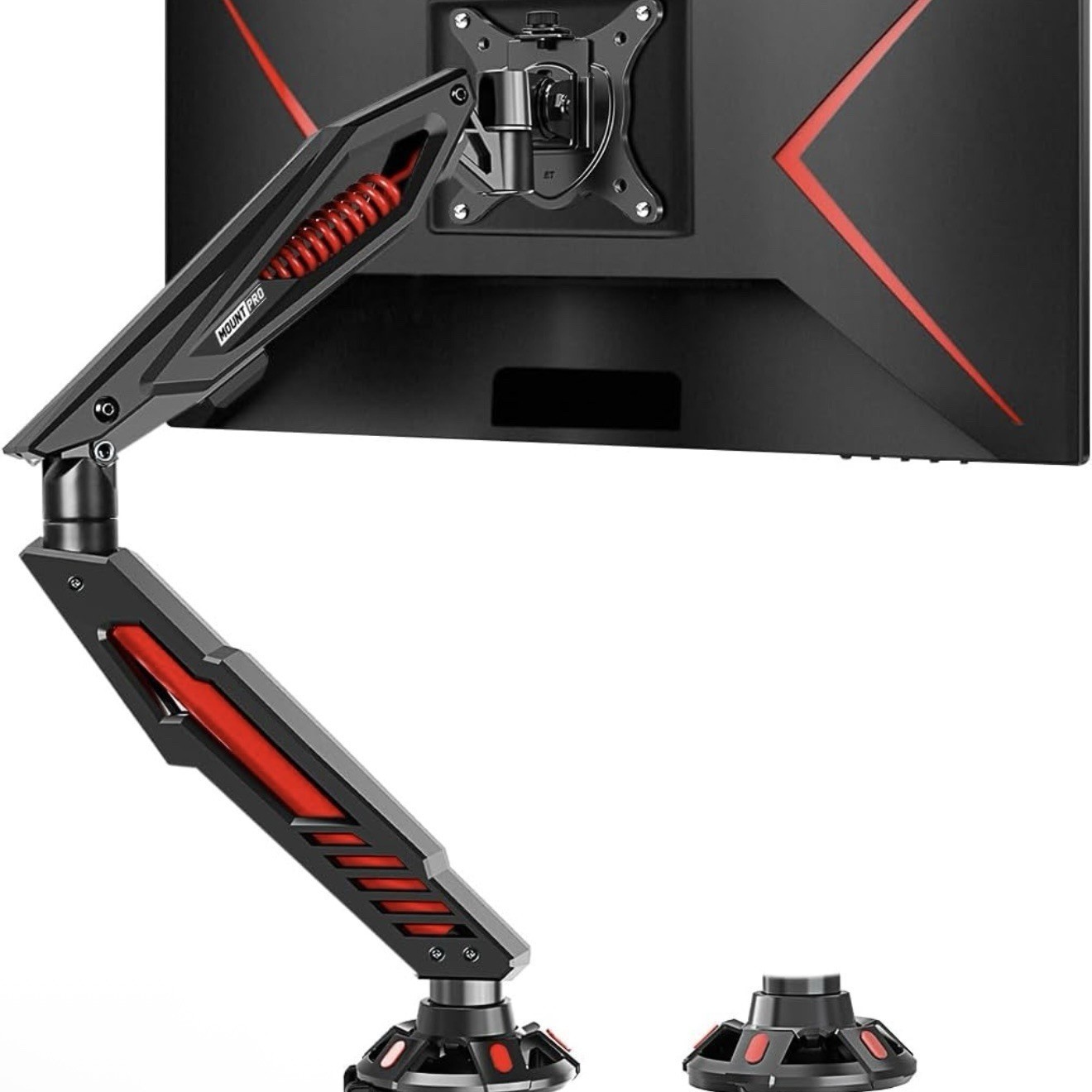 MOUNT PRO Single Monitor Wall Mount Fits 13 - 32 Inch Computer Screen Black Red