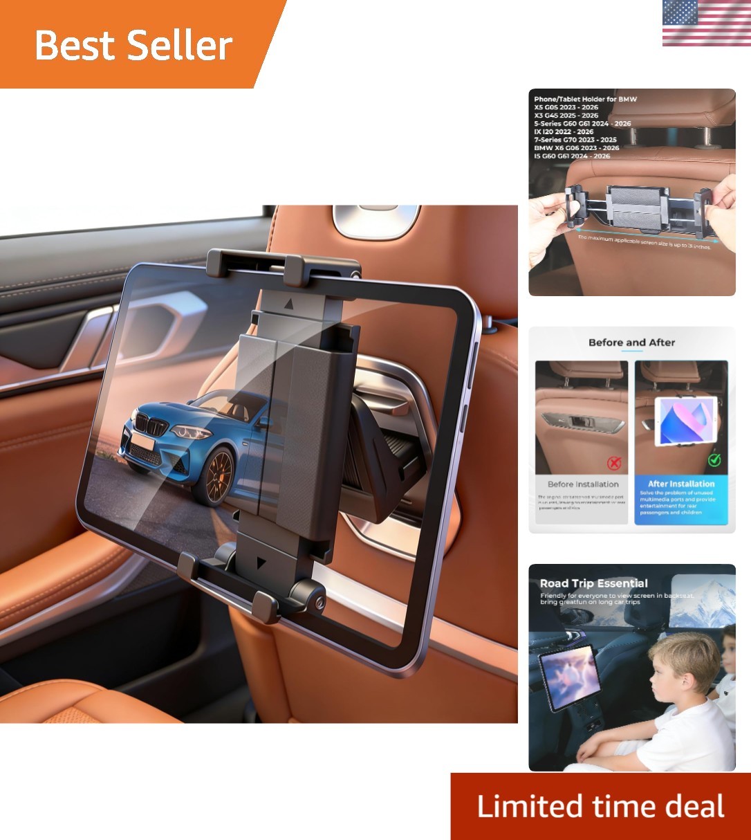 iPad & iPhone Compatible Car Tablet Mount for BMW Series – Secure & Stylish