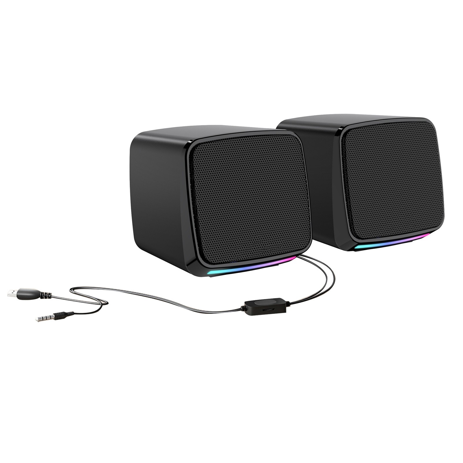 1 Pair USB Powered Desktop Speakers for PC Computer with Crisp Hi-Fi Sound