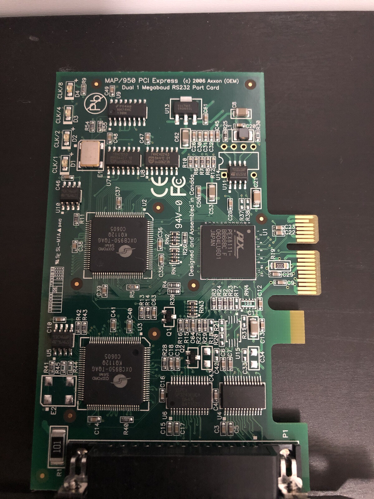 AXXON MAP / 950 PCI EXPRESS DUAL 1 MEGABAUD RS232 PORT CARD LF65802758 REV D