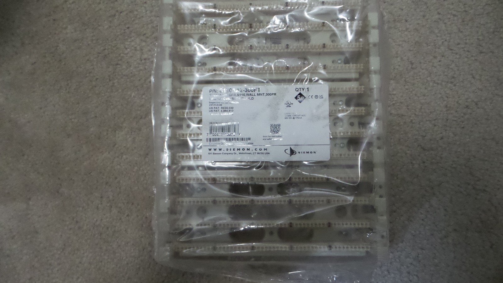 SIEMON S110AA2-300FT FTERM KIT CPR S110 WALL MNT 300PR