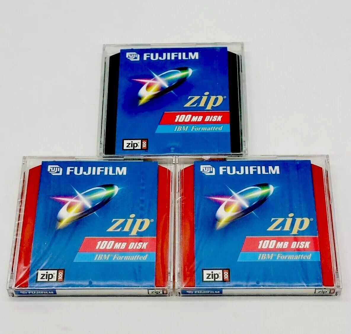 Fujifilm 100MB IBM Formatted ZIP Drive Disks Lot of 3 NEW SEALED SHIPS FAST L@@K