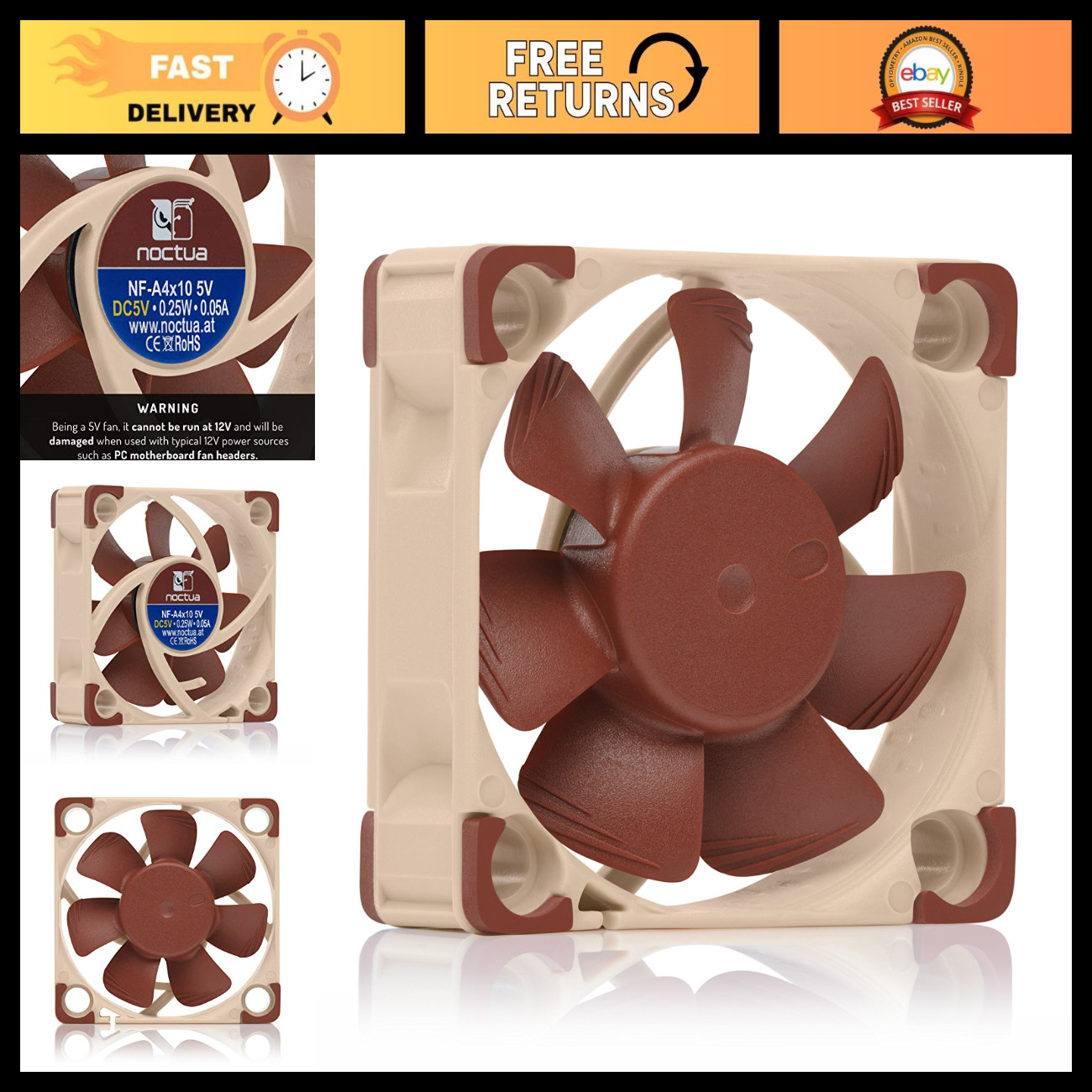 High-Performance 40mm Quiet Cooling Fan - 5V, Low Noise, Reliable Airflow
