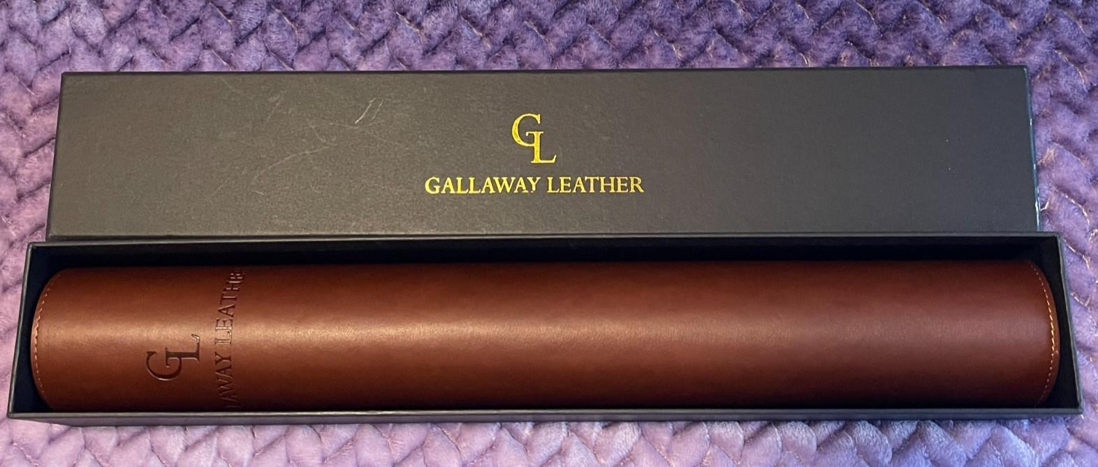 GALLAWAY LEATHER DESK MAT PAD 36" x 17" DARK BROWN - NEW