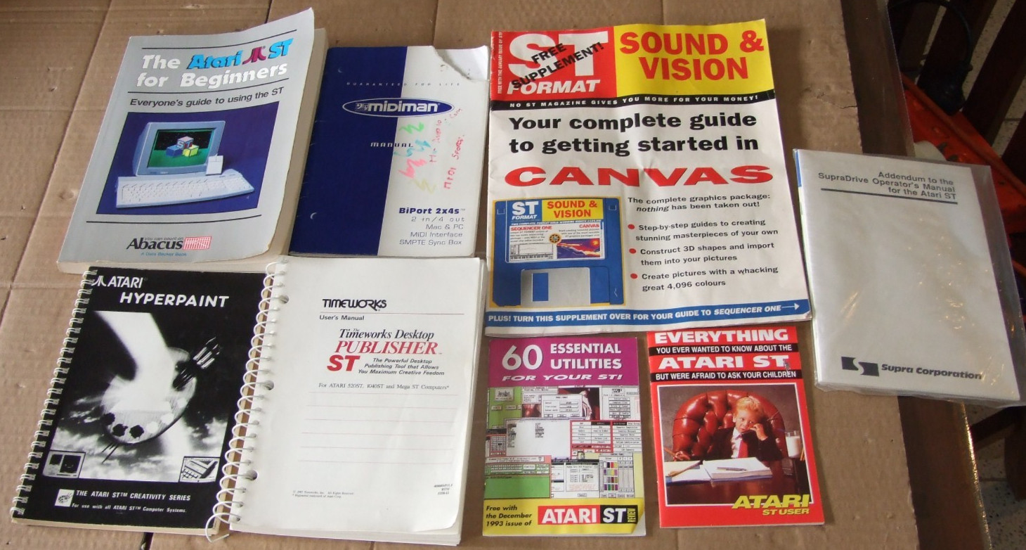 8 Atari ST series books / manuals: various
