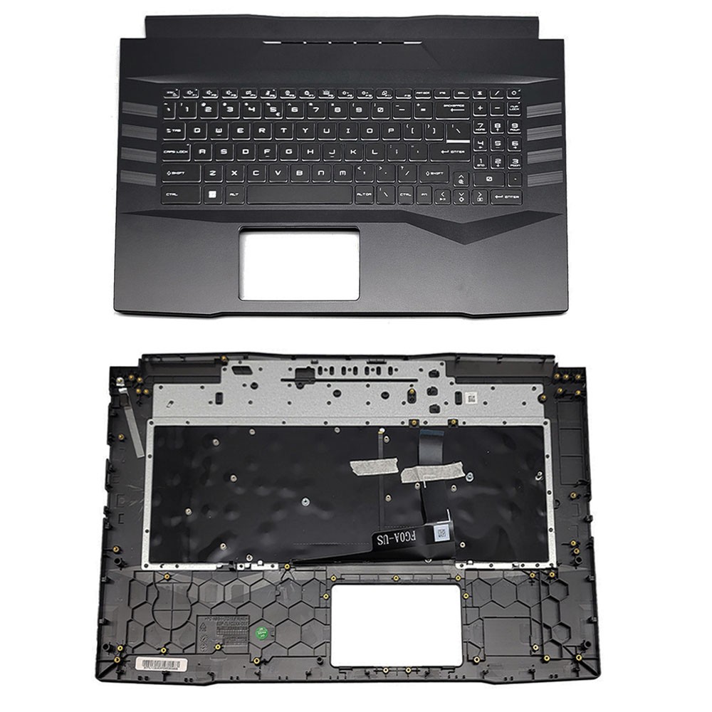 Palmrest Backlit Keyboard Black Upper Case For MSI Pulse GL76 11UDK SCK MS-17L1