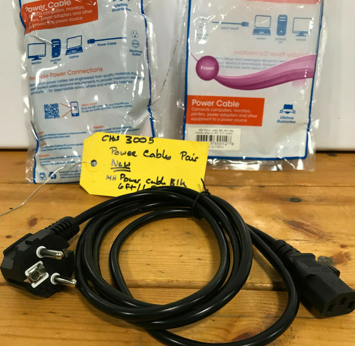 MH POWER CABLES SCHUKO PLUG TO C-13 SOCKET6FT / 1.8M NEW , 2 PCS