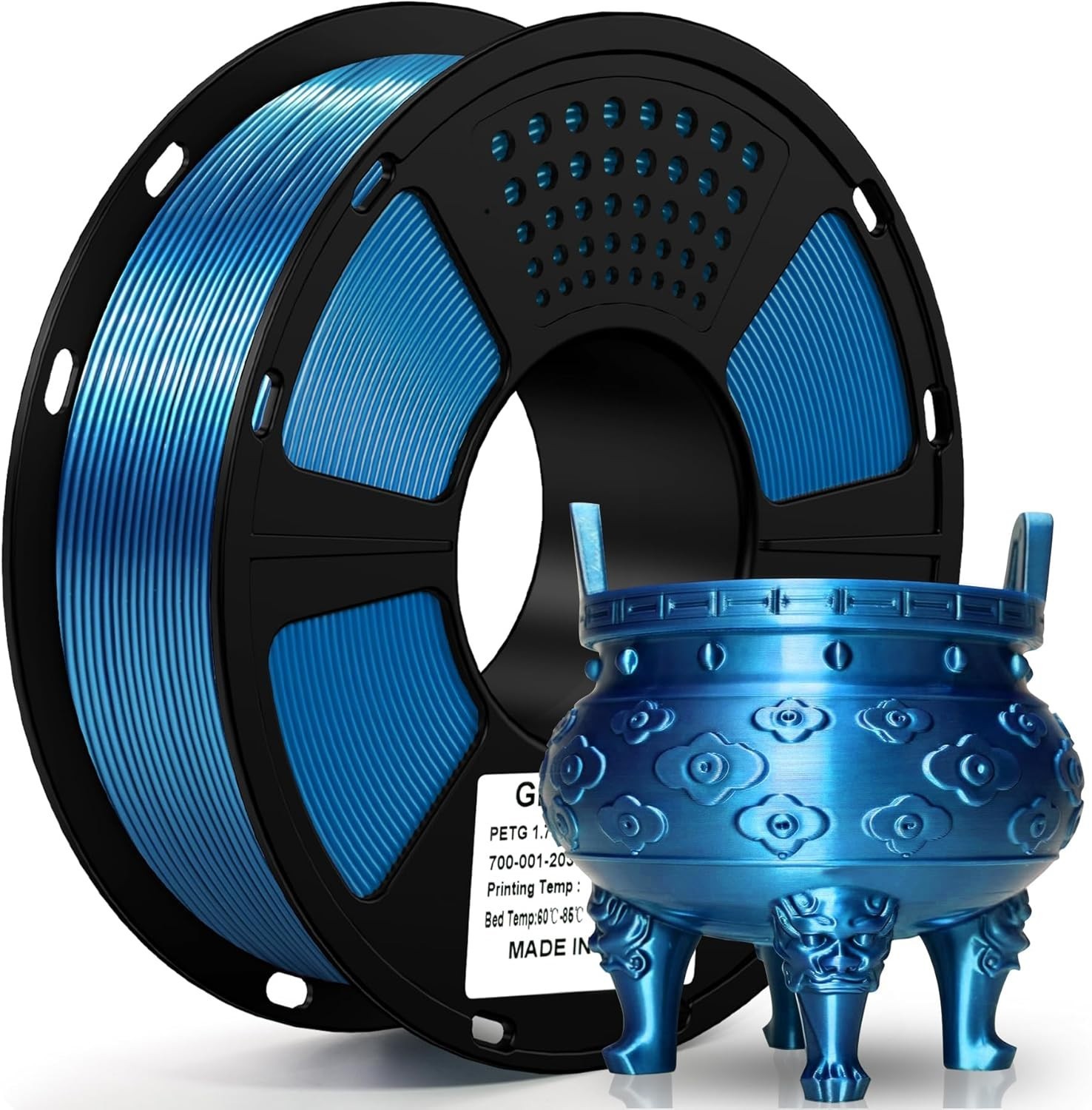 GEEETECH PETG 3D Printer Filament 1.75mm 1kg Metallic Blue PETG Filament NEW