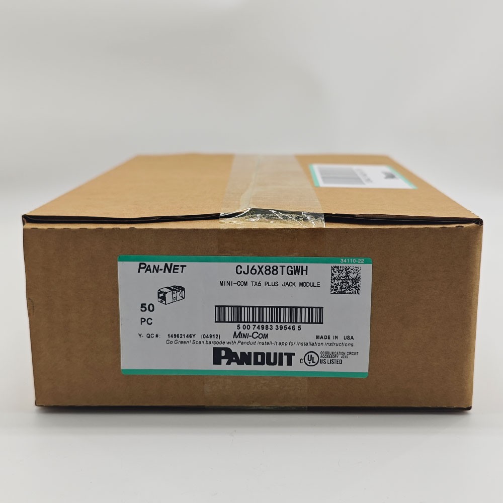 US CJ6X88TGWH (BOX OF 50) For Panduit Cat6a 10 Gig Mini-Com Jack White New