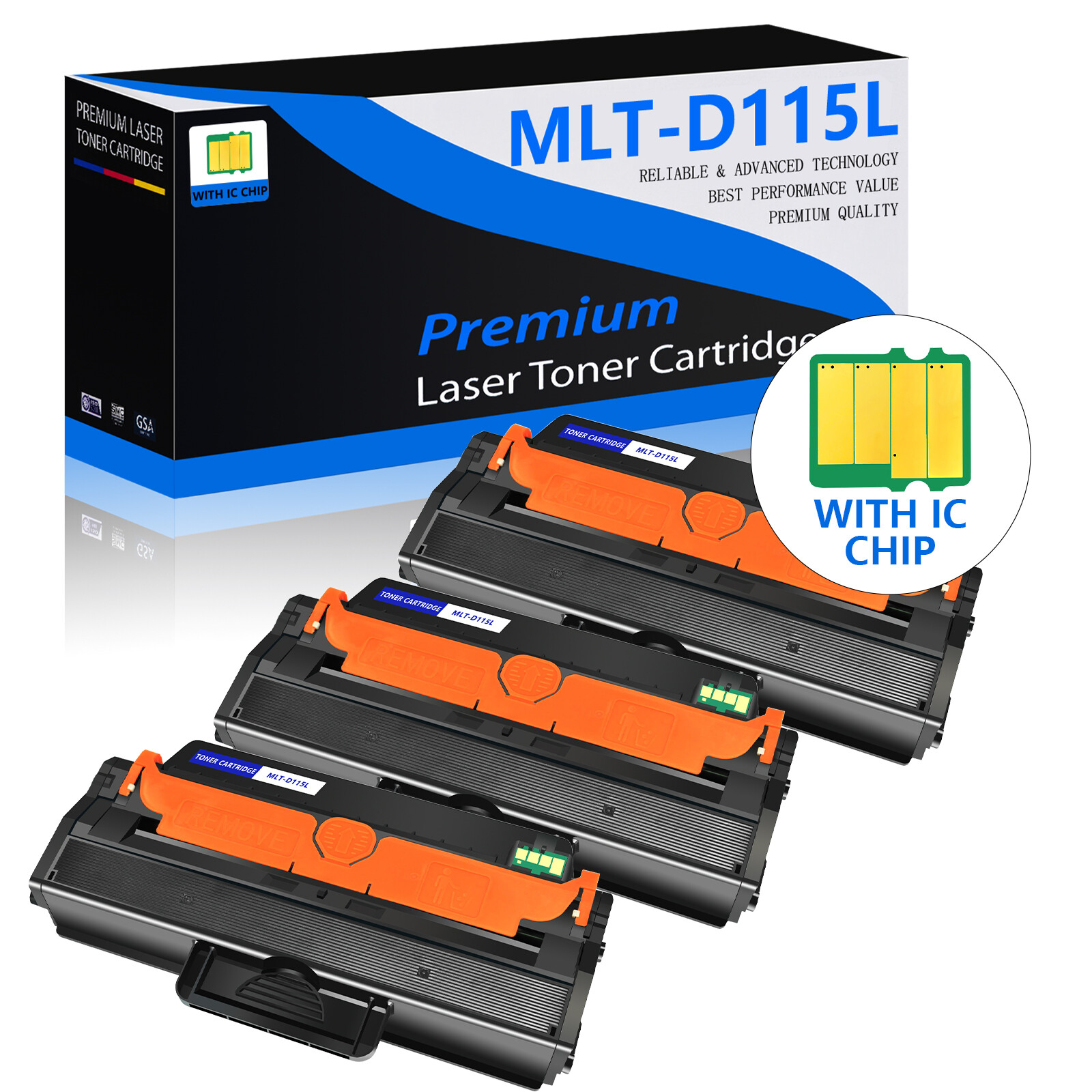 3PK MLT-D115L Toner Cartridge for Samsung 115L Xpress M2620 M2670 M2820 M2870