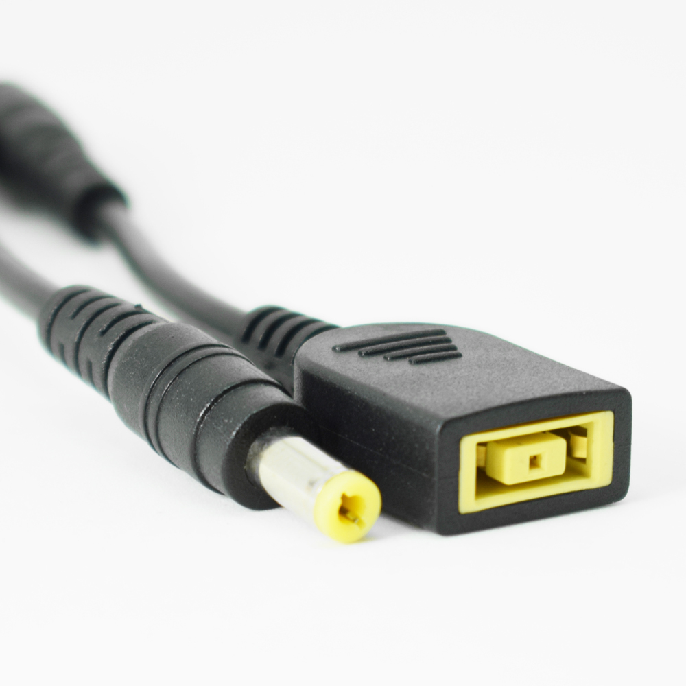 1pc 5.5x2.5mm Male To Square DC Tip Female Adapter Cable For Lenovo ThinkPad