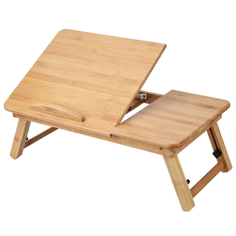 Folding Wooden Bamboo Laptop Table Sofa Bed Office Laptop Stand Adjustable