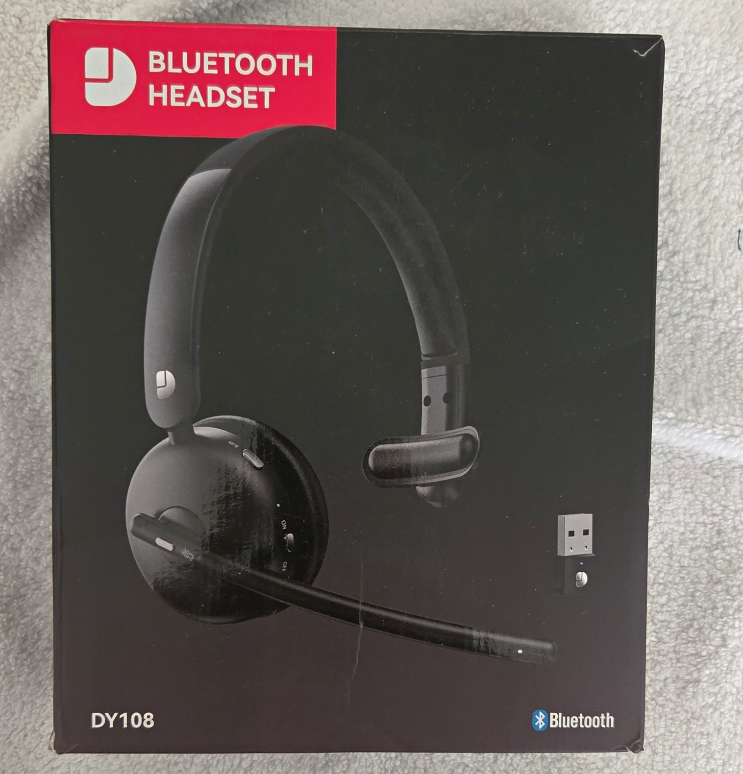 DYTOLE DY108 Bluetooth Wireless Single On-Ear Headset w/ USB Dongle, Black