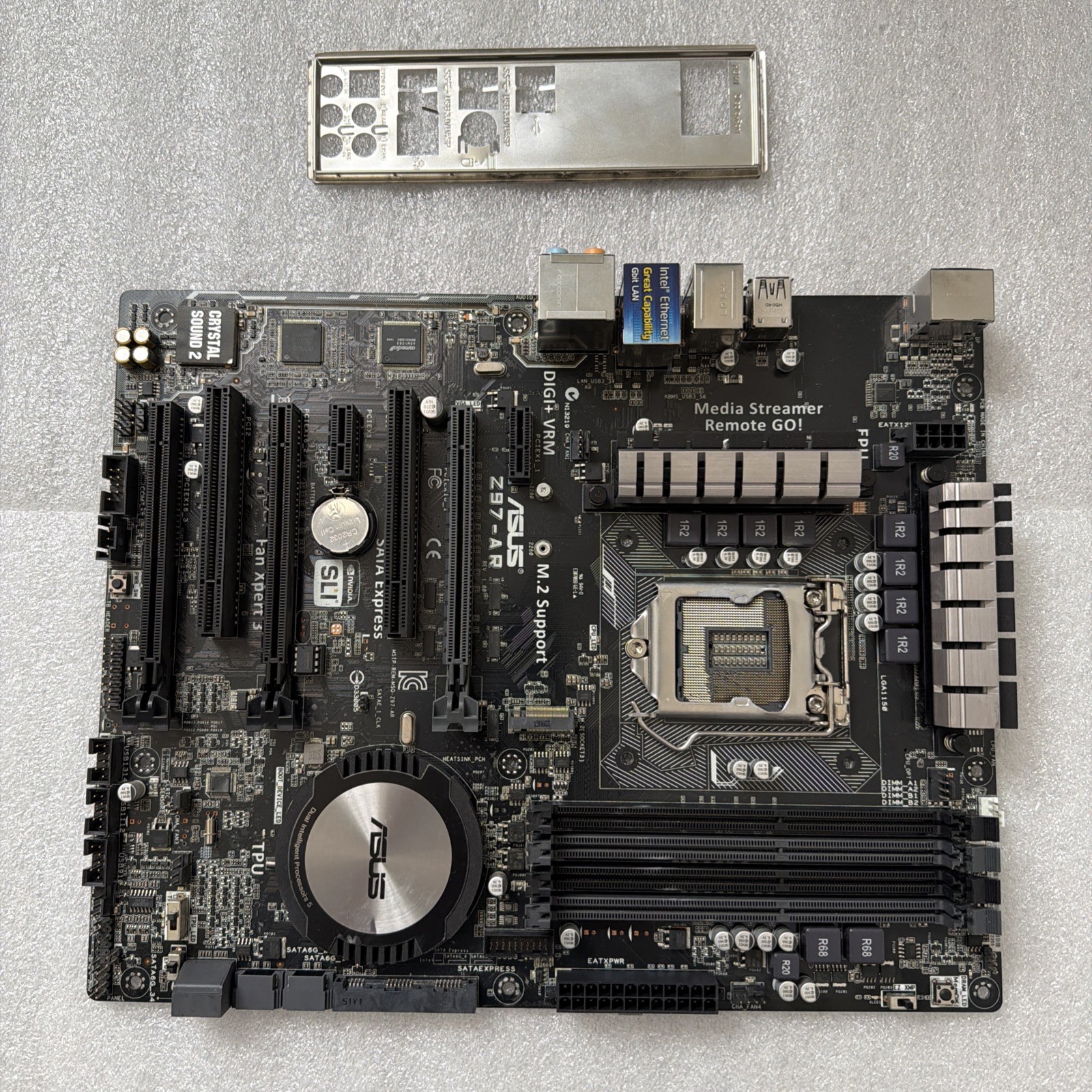 Asus Z97-AR, LGA 1150, Intel Motherboard For Parts Only CPU socket pins broken