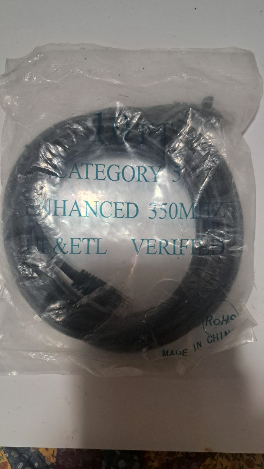 Ethernet Cables Category 5 Enhanced 350 MHZ  UL&EL Verified 10' Ft