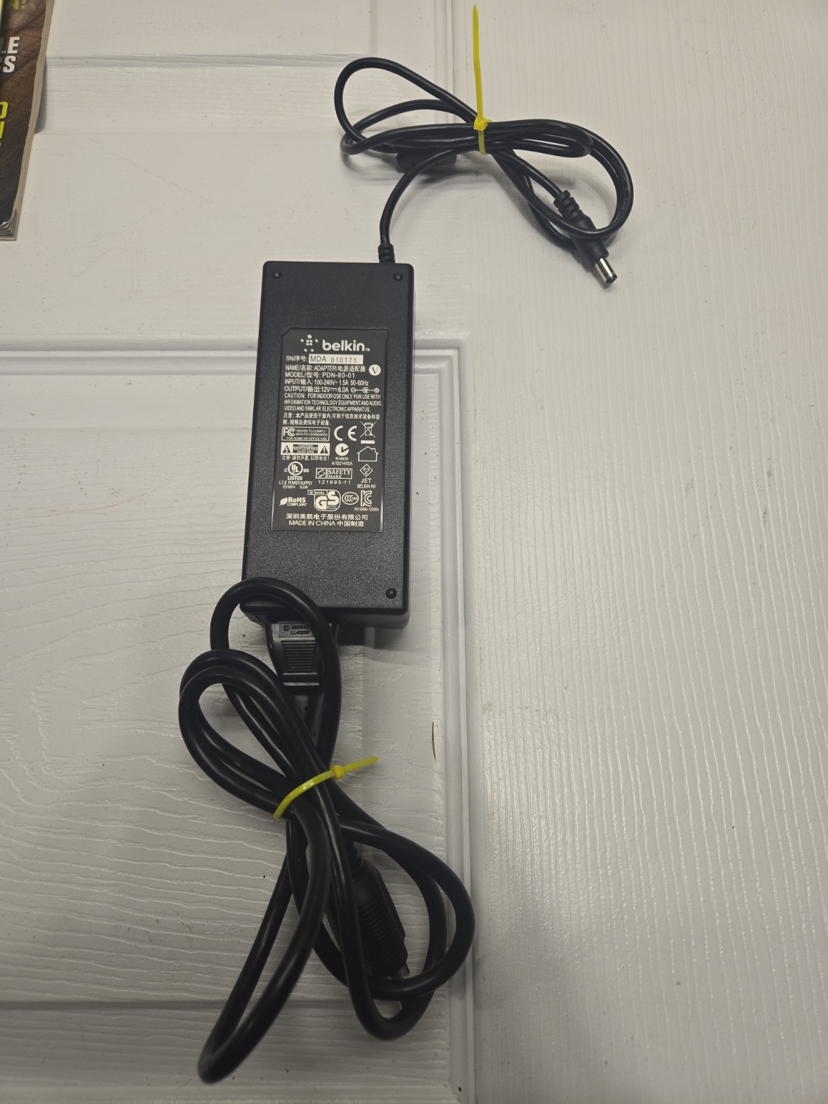 GENUINE BELKIN MODEL PDN-80-01 12V Thunderbolt Express Dock 2 Power Supply
