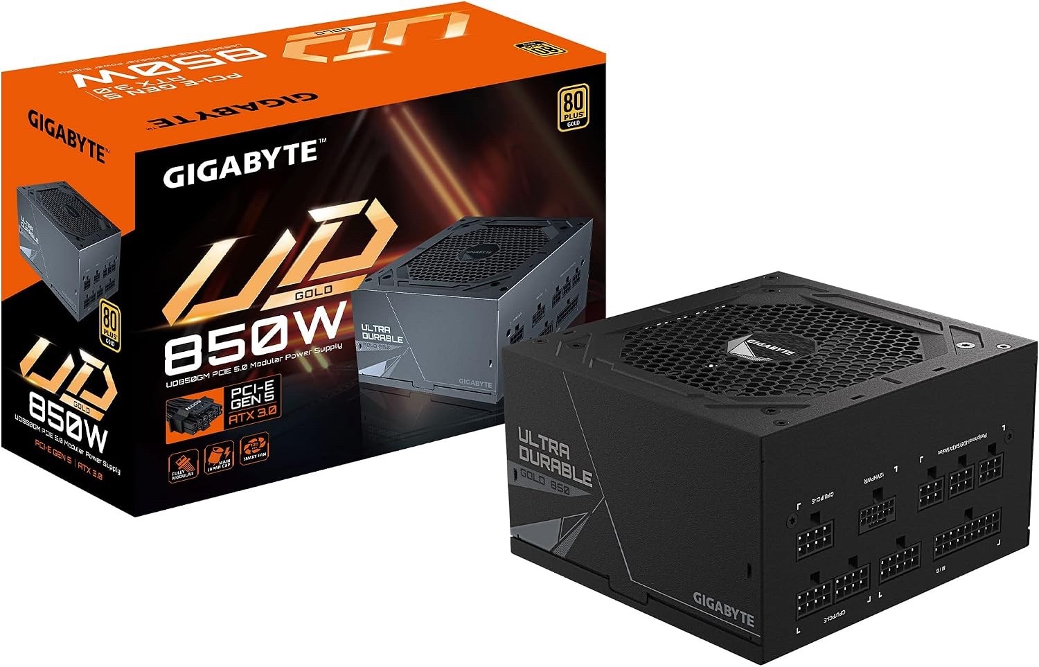 GIGABYTE 850W 80 Plus Gold Certified - Fully Modular Power Supply