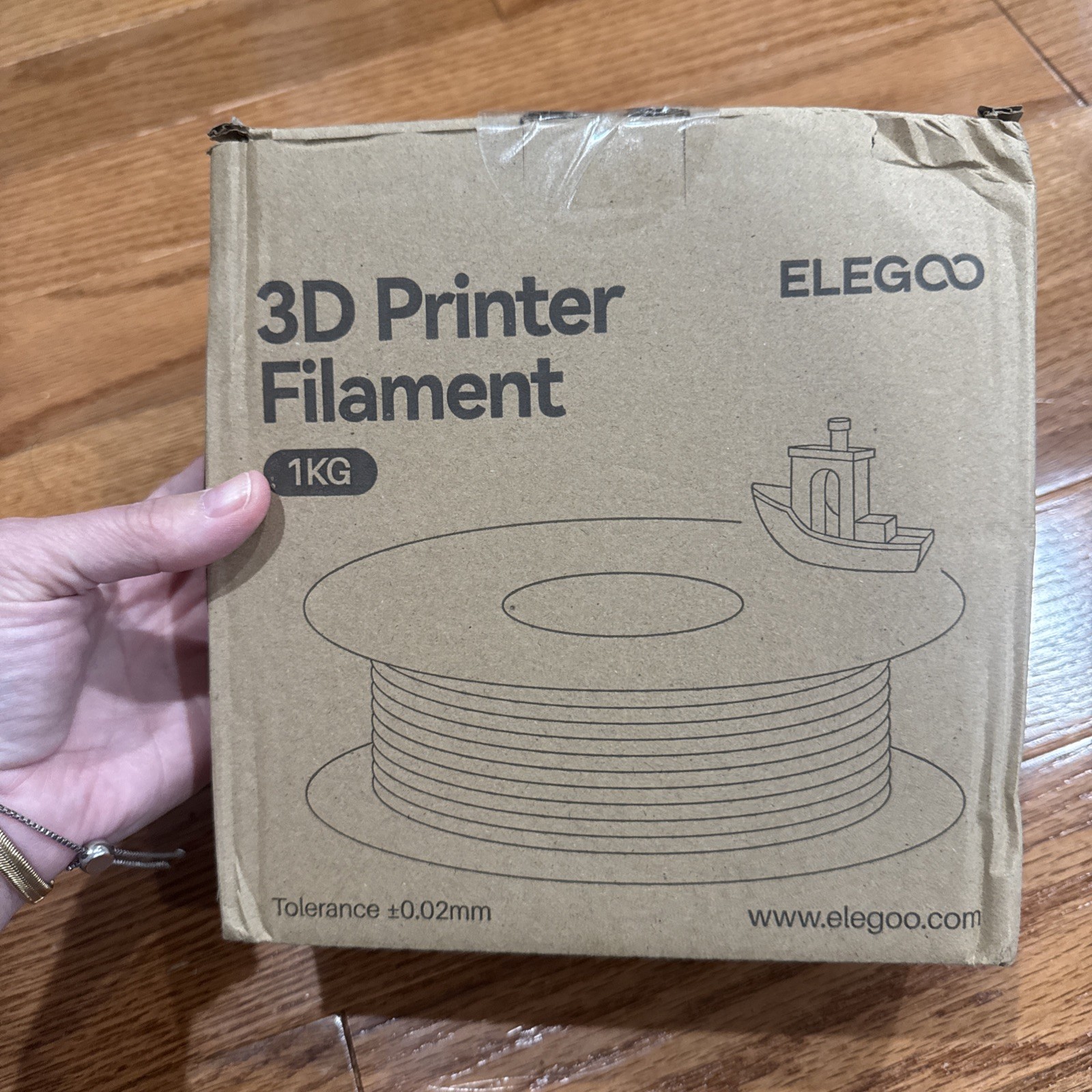 ELEGOO PLA-CF 1.75mm 1KG Carbon Fiber Black 3D Printer Filament Sealed