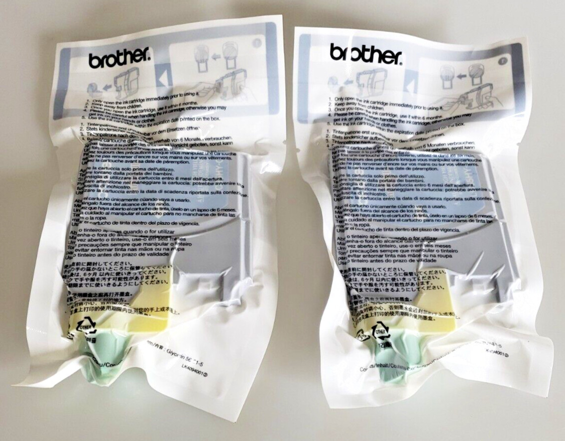 2-PK Genuine Brother LC65HY-C Cyan Ink Cartridges, New Sealed Open Box
