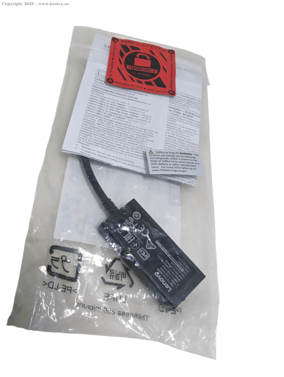 Lenovo 4X90M42956 USB Type C (USB-C) to VGA Adapter Resolutions upto 1920x1200