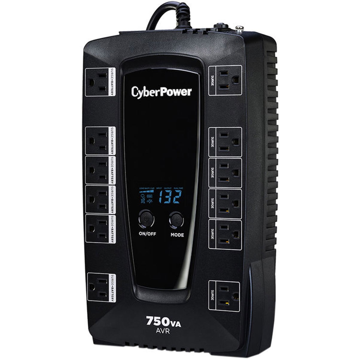CyberPower Intelligent LCD AVRG750LCD 12 Outlet 750VA 450W Surge Protection and