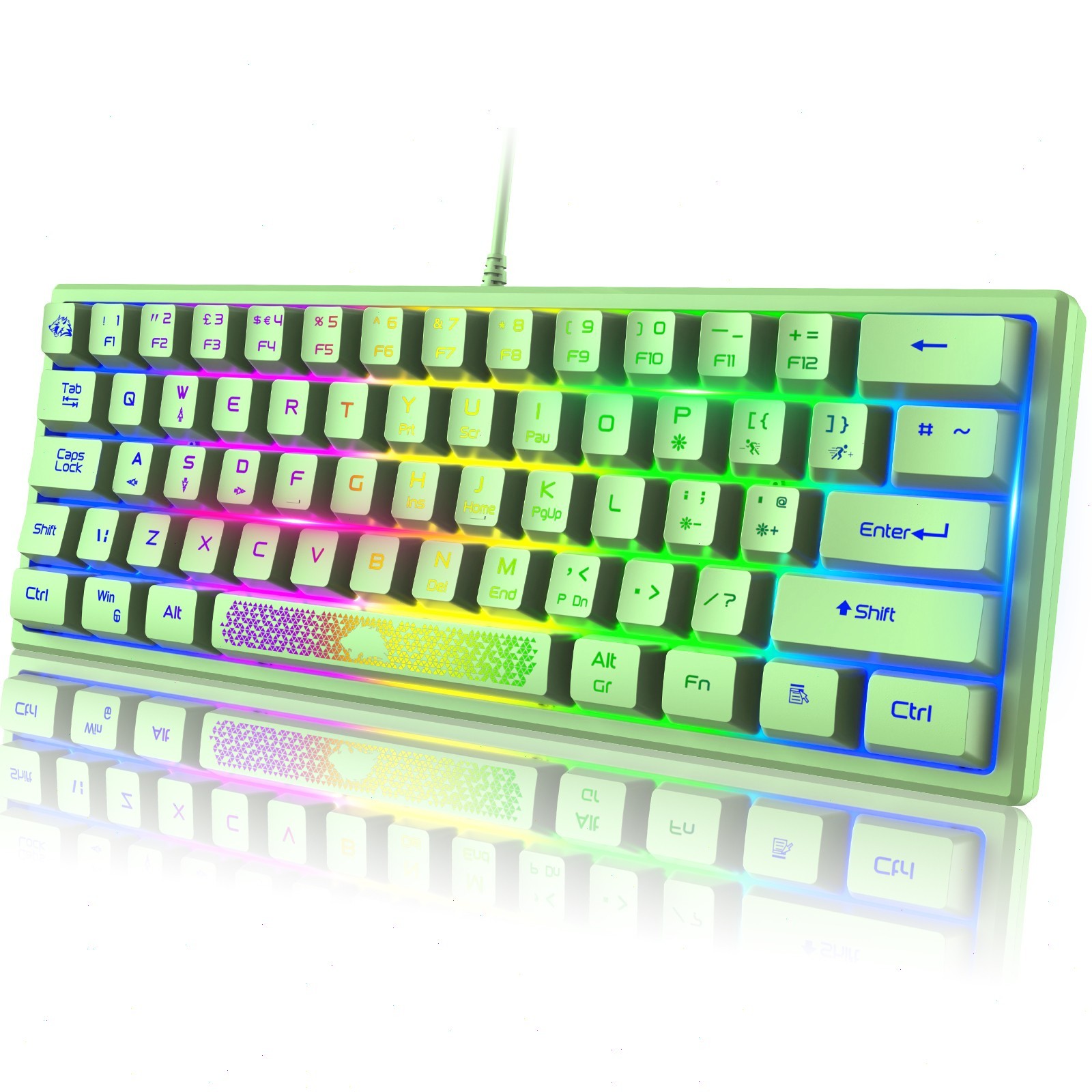 ZIYOU LANG K61 60% Wired Membrane Gaming Keyboard RGB Mechanical Feel for PC